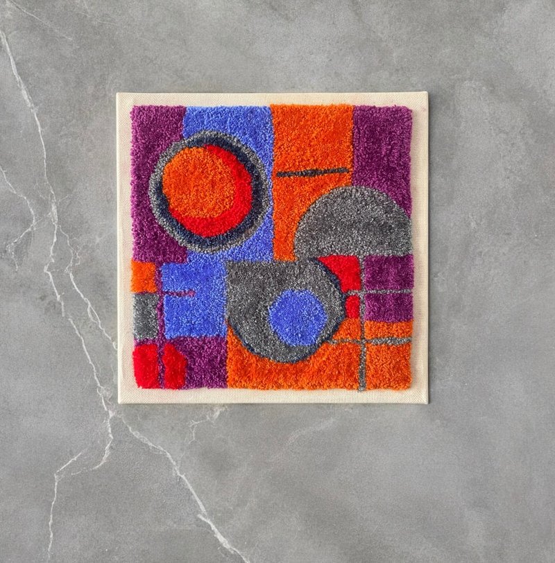 抽象艺术品、地毯拼布、簇绒、墙板、艺术礼品、室内装饰 - 墙贴/壁贴 - 其他材质 蓝色