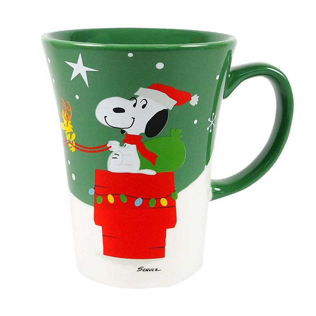 福利品Snoopy耶诞马克杯-一起飞翔去【Hallmark礼品 圣诞节系列】 - 其他杯子 - 陶 绿色