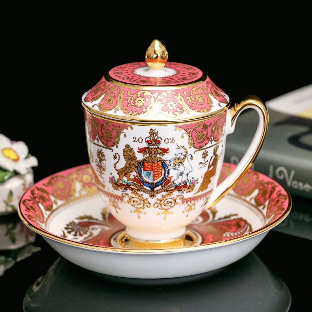 限量英国制Royal Collection 2002女王登基金禧纪念 骨瓷功夫茶杯 - 茶具/茶杯 - 瓷 
