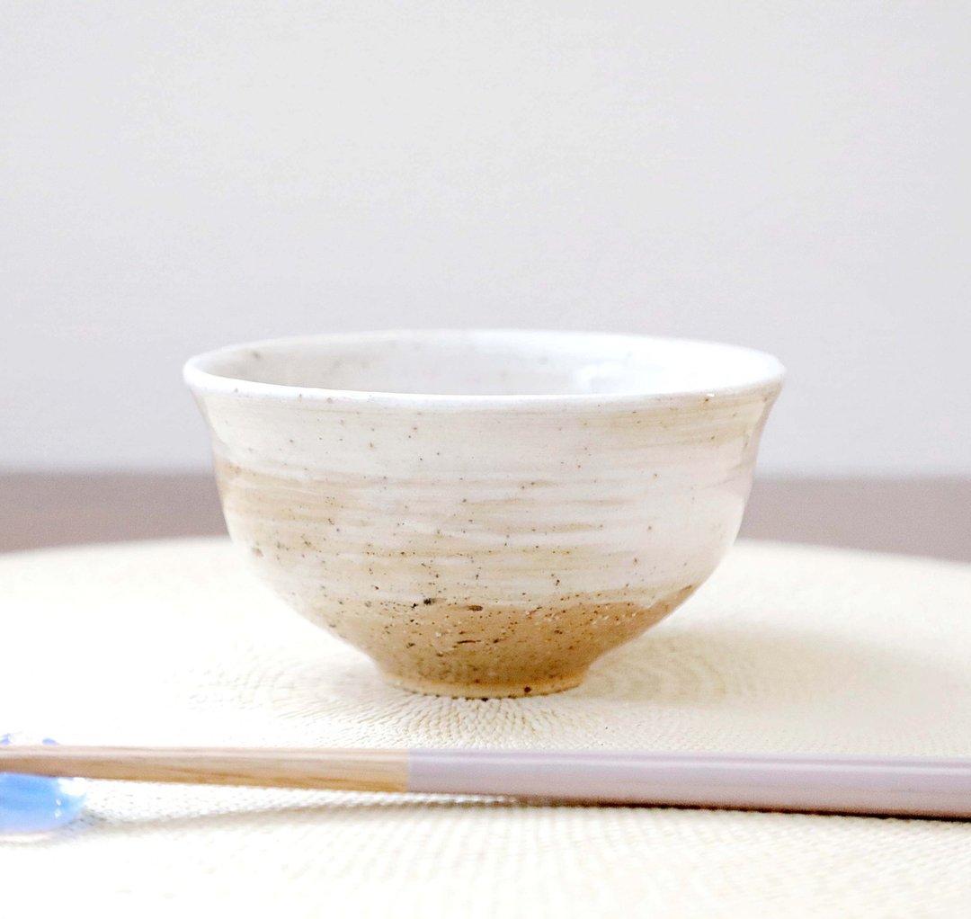 馥郁土味 御影土与白化妆饭碗 2 - 碗 - 陶 咖啡色