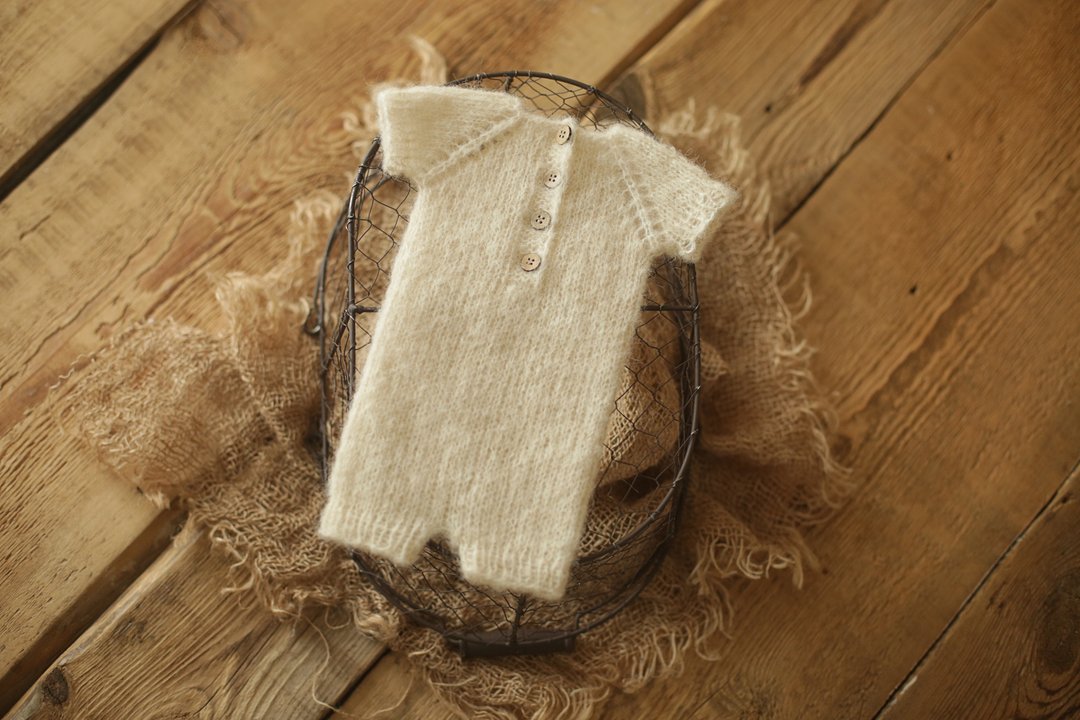 Newborn alpaca romper, baby onesie, newborn photo props, - 婴儿饰品 - 羊毛 粉红色