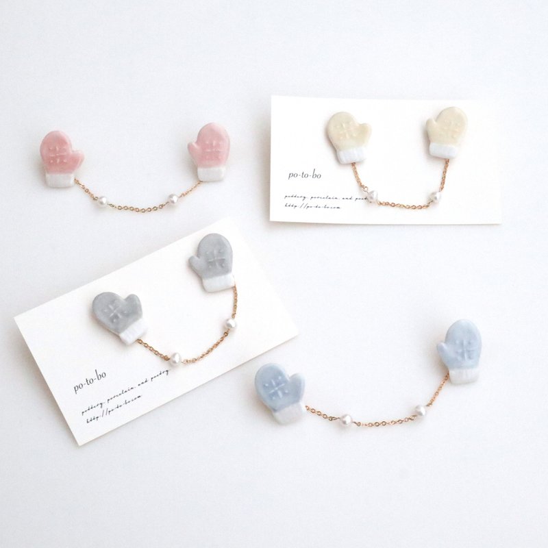 Mitt pin brooch set - 胸针 - 瓷 粉红色