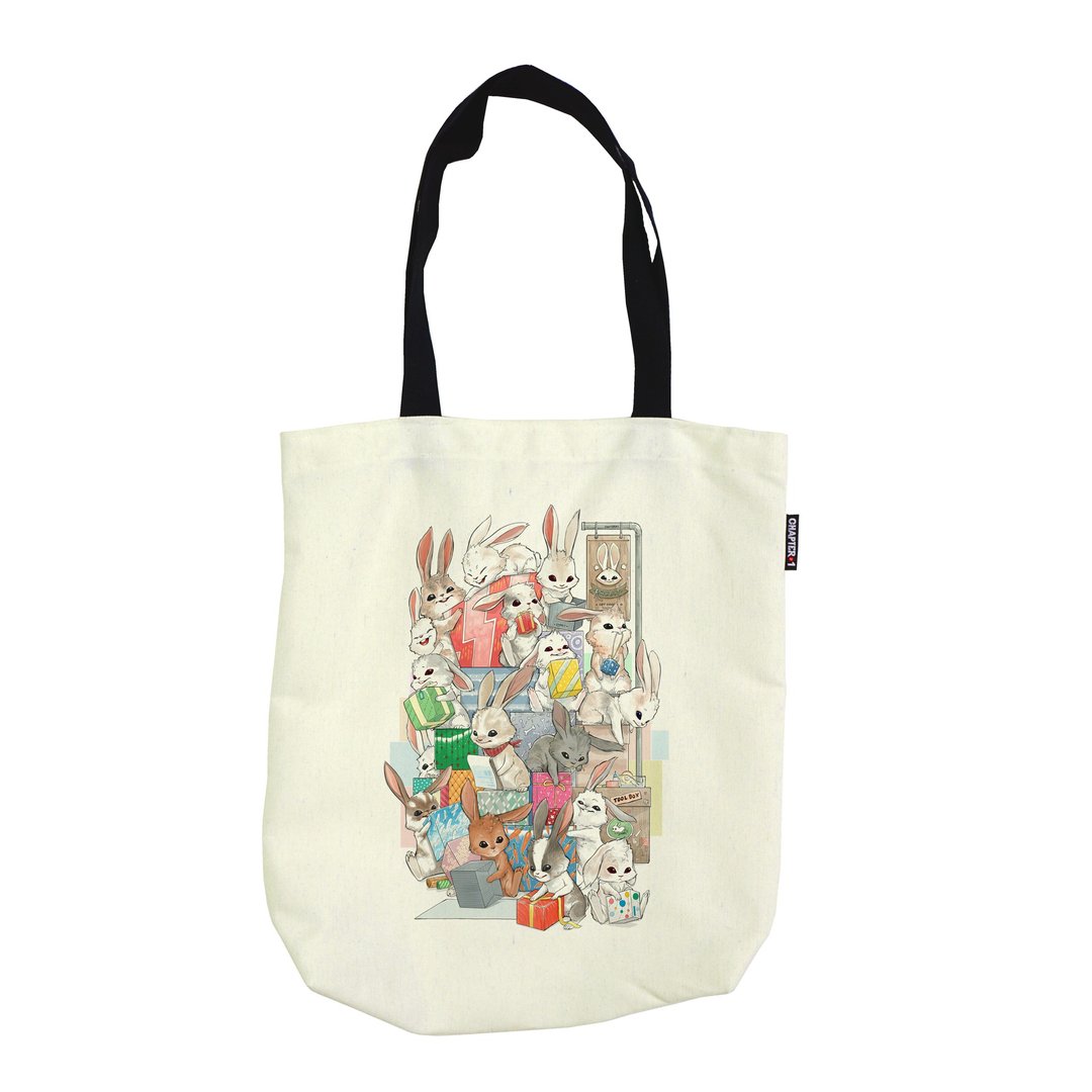Rabbit Gift box Foldable shoulder bag Canvas Reduce global warming - 其他 - 塑料 黑色