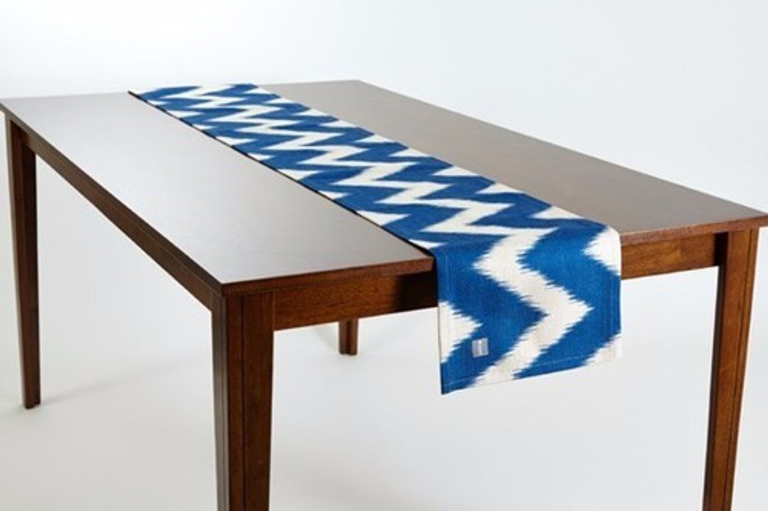 Table runner Scandinavian pattern blue wave natural Linen 183 × 30cm jubileetabletr047 - 杯垫 - 棉 