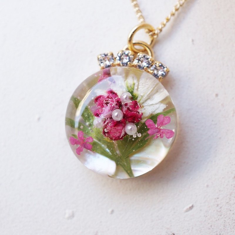 Kasumi grass bouquet jewelry necklace - 项链 - 植物．花 粉红色