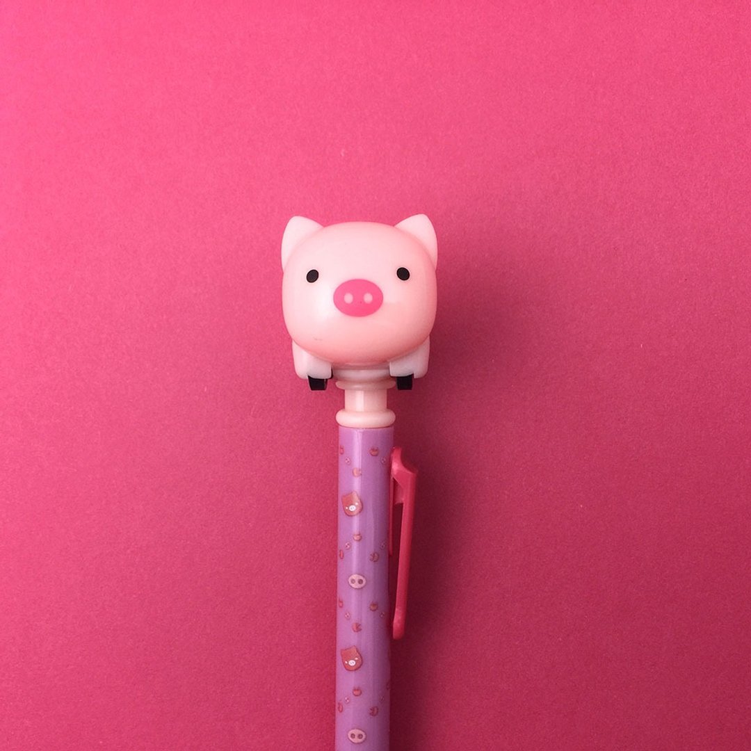 小猪趴趴走回力车笔 - 其他书写用品 - 塑料 粉红色