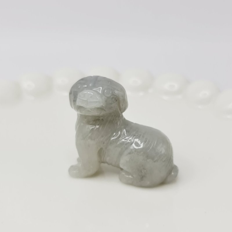 冰胶乌鸡狗来富摆件吊坠 | 天然缅甸玉A货翡翠 - 项链 - 玉石 