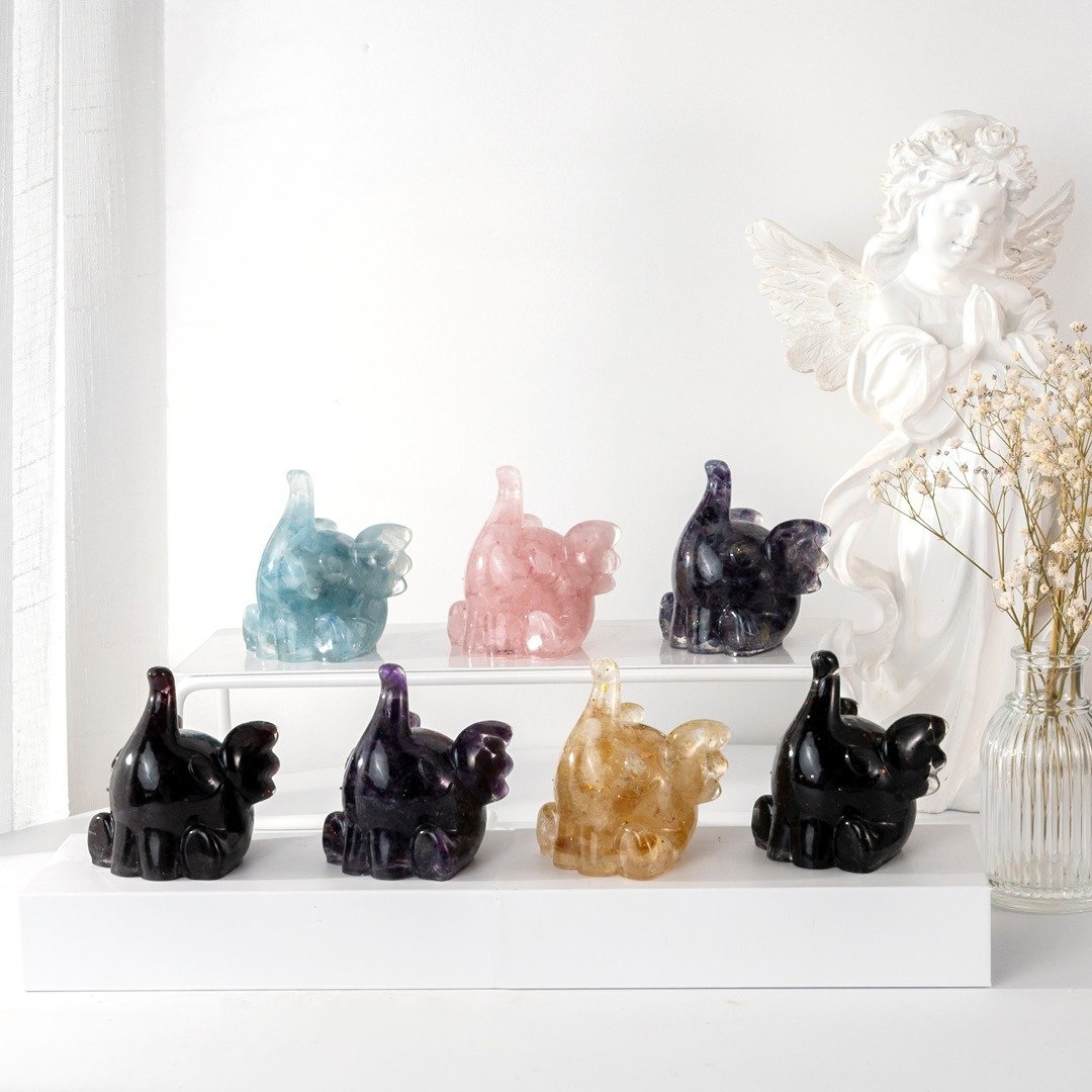 【许愿萌宠】【活力小飞象】多款水晶可选#能量水晶 - 摆饰 - 水晶 多色
