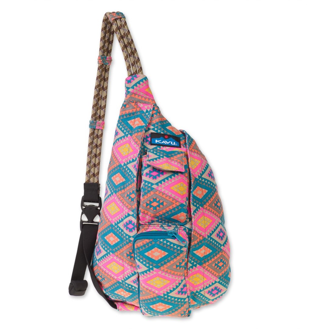 【西雅图 KAVU】 Mini Rope Bag 休闲肩背包 菱形地毯 #9150 - 侧背包/斜挎包 - 其他材质 多色