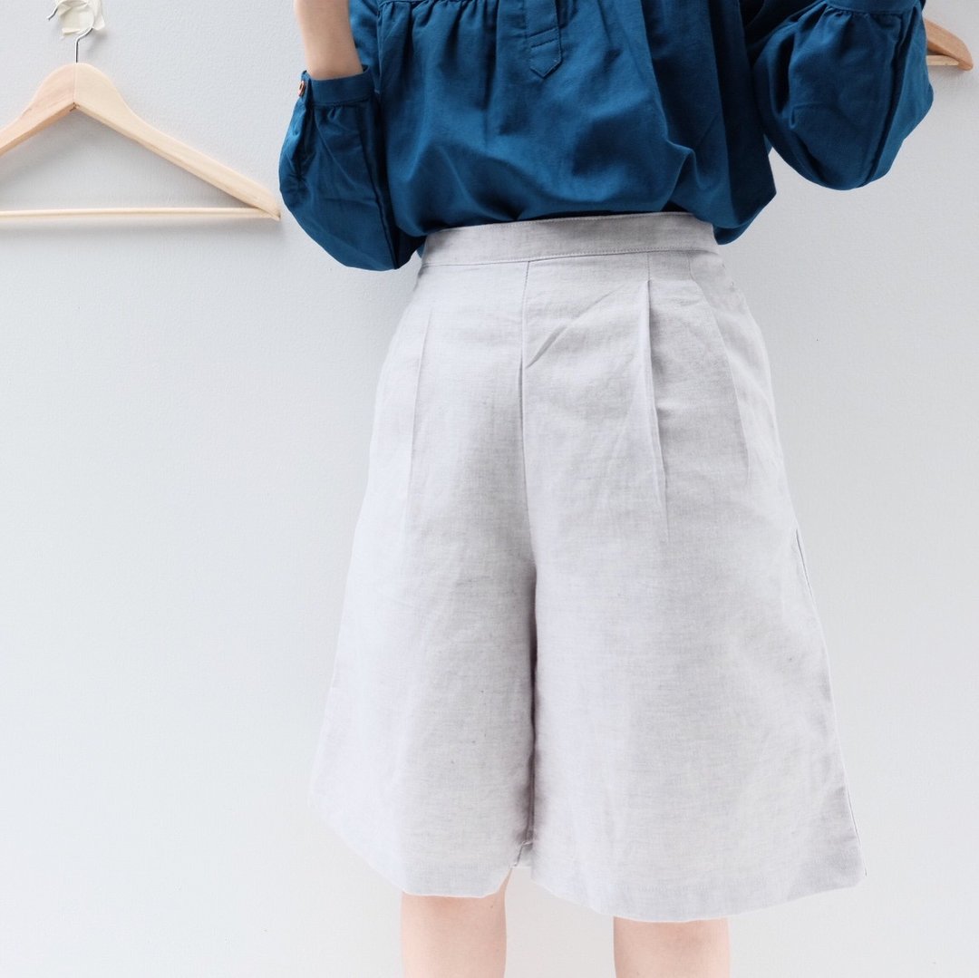 Mika Pants : light grey - 女装长裤 - 棉 银色
