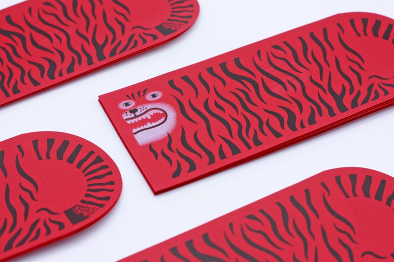 虎年红包十入一组 Envelope of Tiger - 红包/春联 - 纸 红色