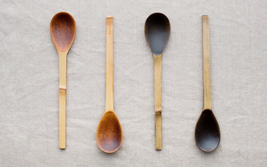 Bamboo spoon wiping lacquer Raw lacquer (brown) | Black lacquer - 餐刀/叉/匙组合 - 竹 咖啡色