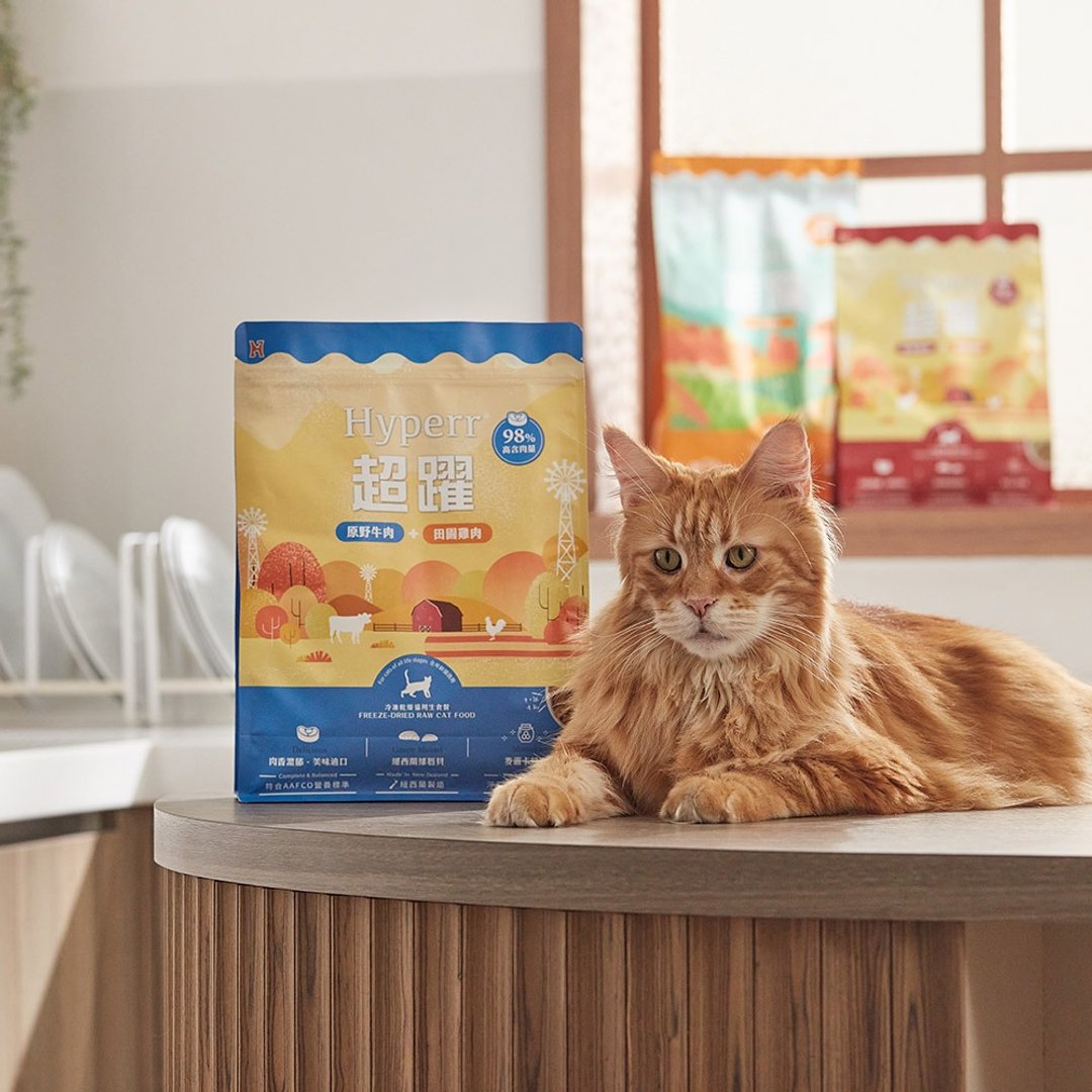 【猫主食】Hyperr超跃 猫咪冻干生食餐 牛肉+鸡肉 无谷 猫饲料 - 猫罐头/鲜食 - 其他材质 