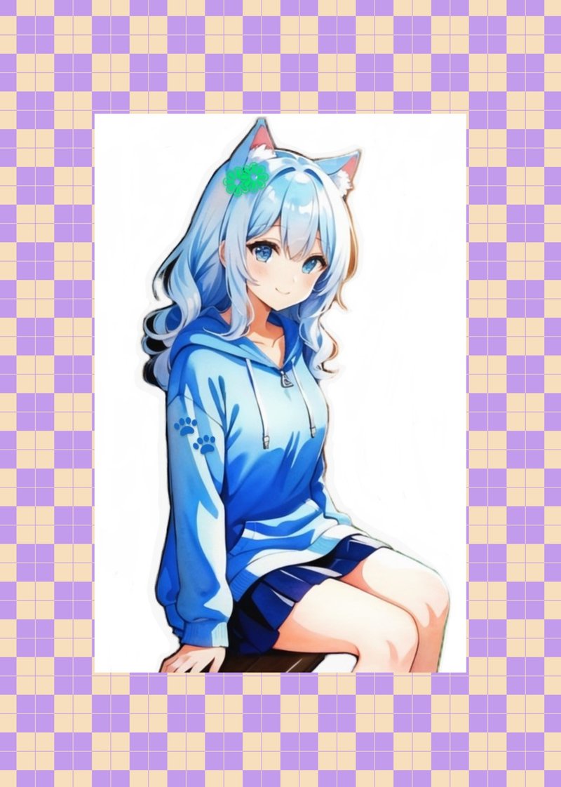 原创人物贴纸 No.08 - 贴纸 - 纸 蓝色