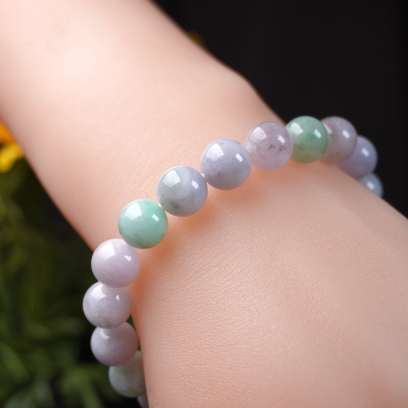 【好运连连】春带彩翡翠手珠手链 | 天然缅甸玉A货翡翠 | 送礼 - 手链/手环 - 玉石 多色