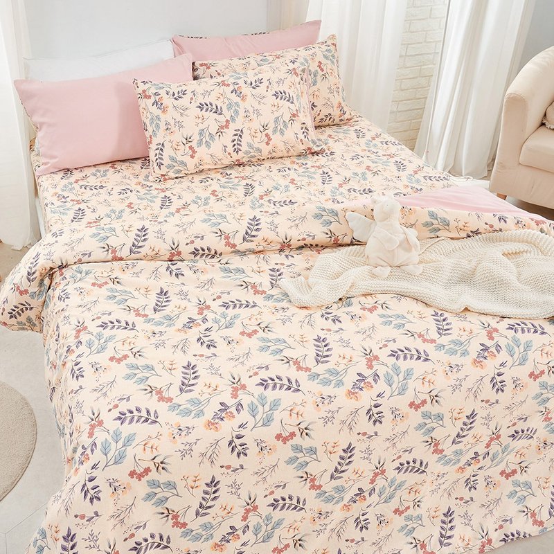 薄被套-单人 / 4.5x6.5尺 / 舒柔棉 / 秘叶花季 - 被子/毛毯 - 其他材质 橘色