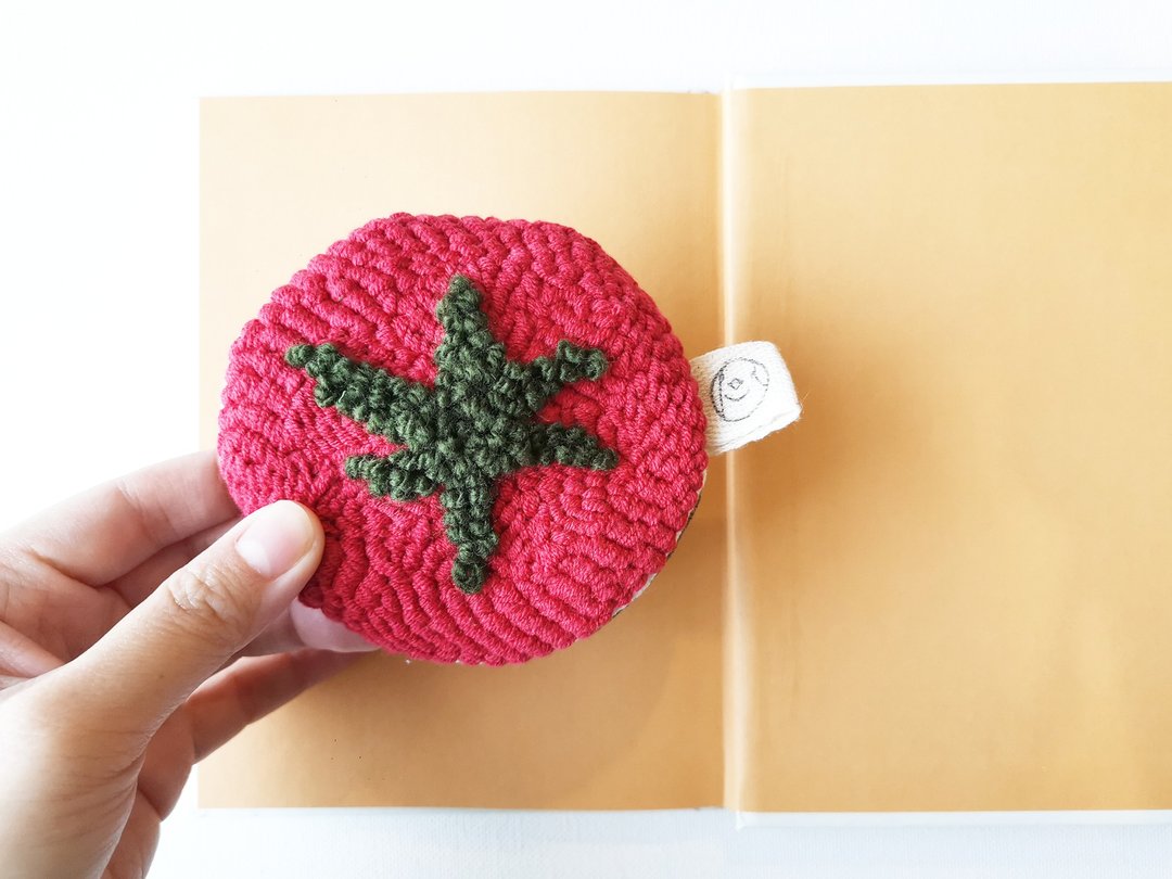 ToToTomato - Punch Needle Coin Purse, Fresh From Farm (Pop Version) - 零钱包 - 绣线 红色