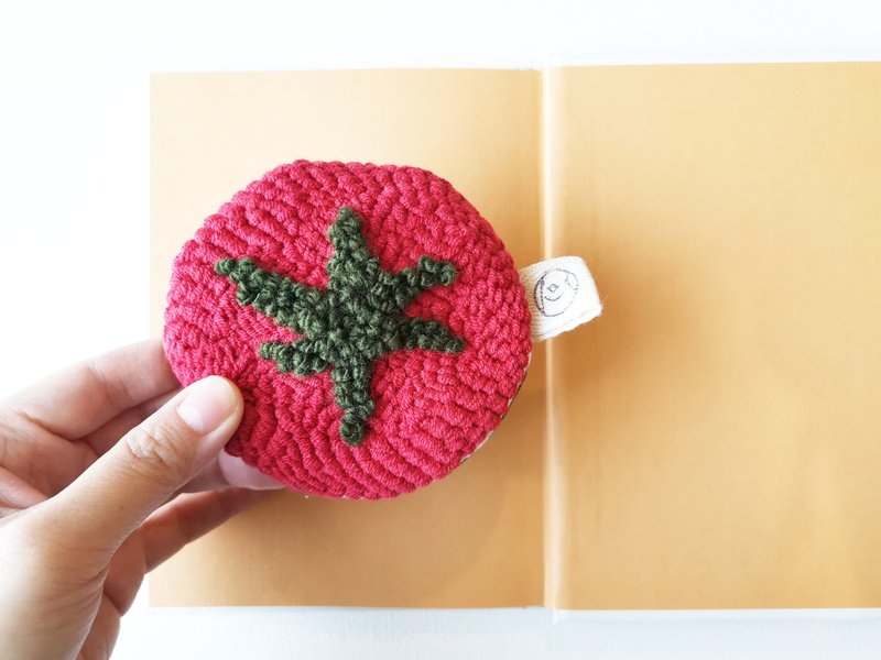 ToToTomato - Punch Needle Coin Purse, Fresh From Farm (Pop Version) - 零钱包 - 绣线 红色