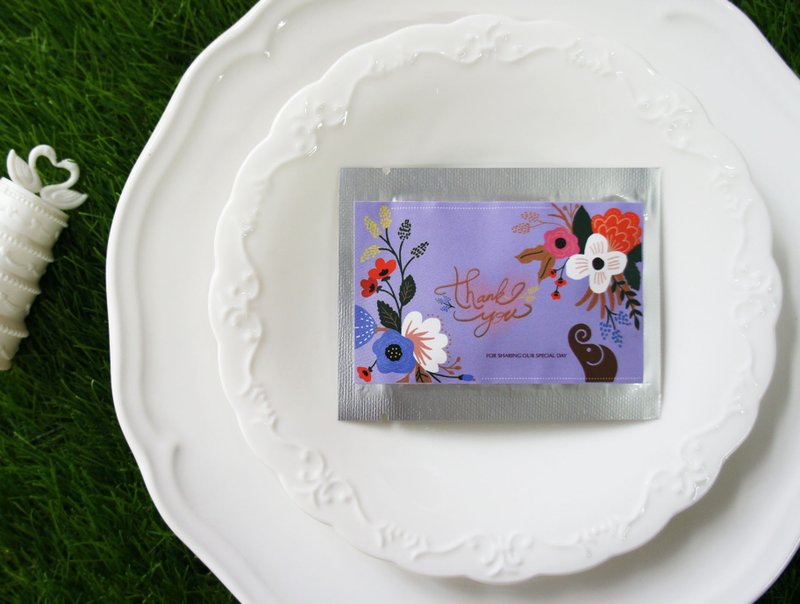 【囍茶系列】迈象幸福--单片爱心造型刻字茶包/婚礼小物/可定制 - 茶 - 新鲜食材 紫色