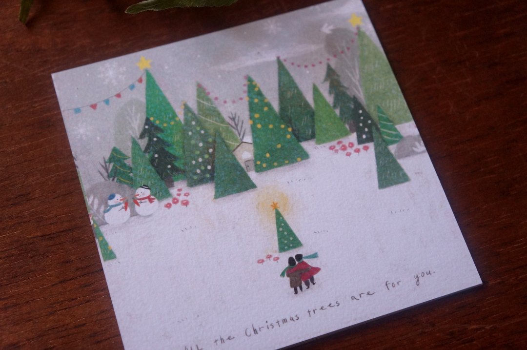 All the Christmas tree are for you _ 圣诞卡 - 卡片/明信片 - 纸 绿色