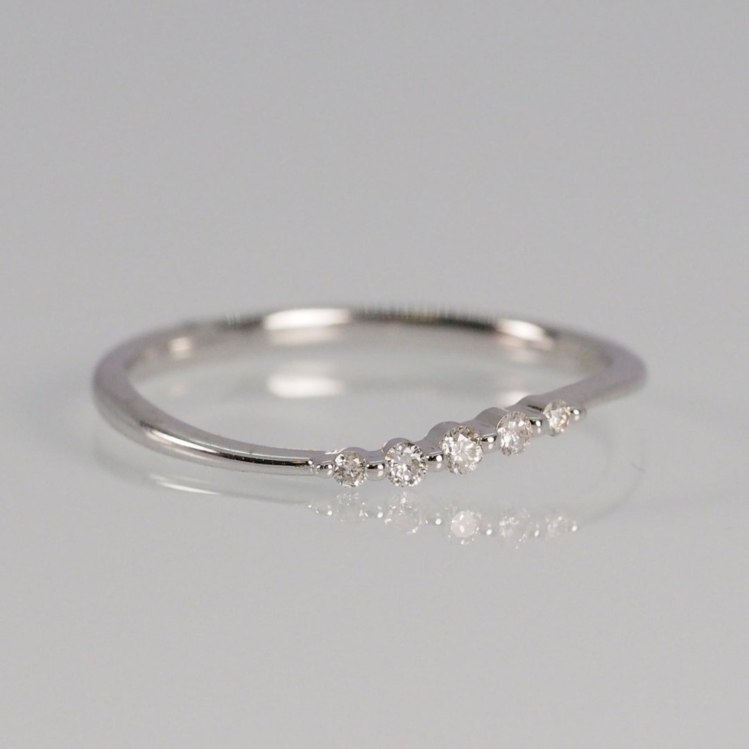 18K金弧形钻石戒指 The Ranger Diamond Ring - 戒指 - 贵金属 