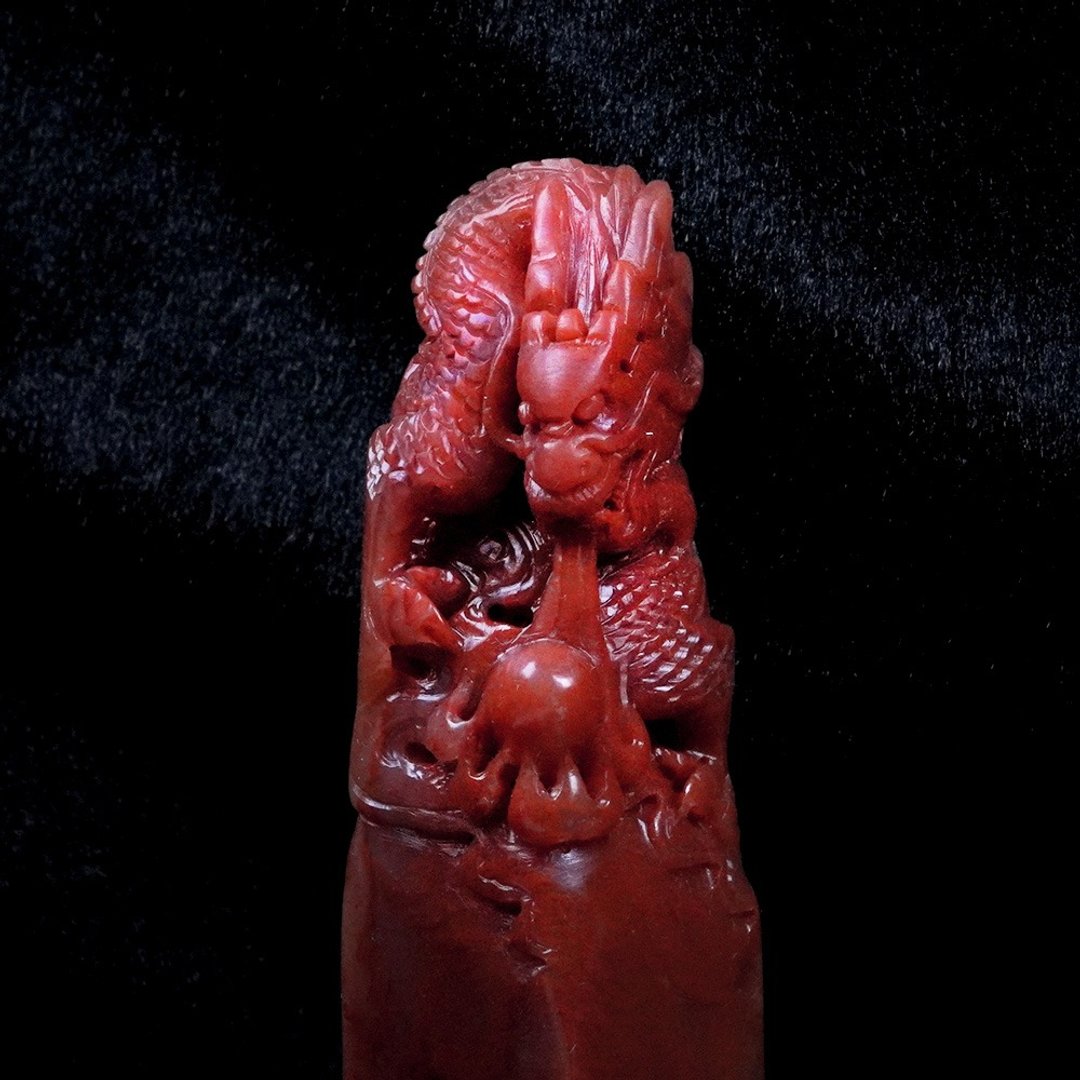 定制化手工印章-|龙印纽老挝石-2x2 CM|送礼手工篆刻印章 - 印章/印台 - 玉石 