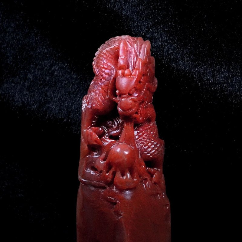 定制化手工印章-|龙印纽老挝石-2x2 CM|送礼手工篆刻印章 - 印章/印台 - 玉石 