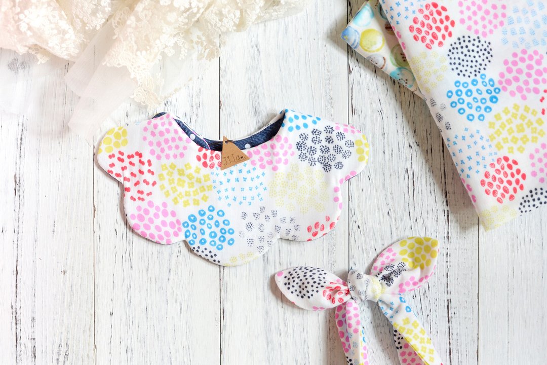 FIRE WORK BABY GIRL BIB SET  *Limited Last One Order  - 围嘴/口水巾 - 棉 多色