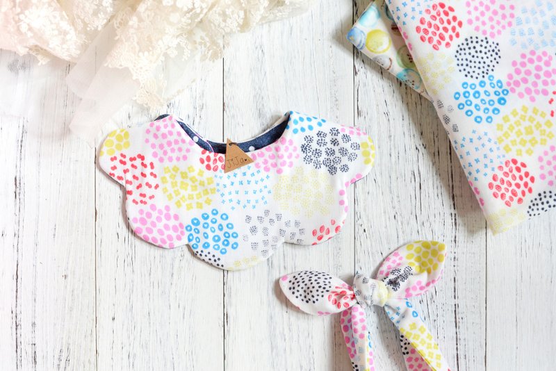 FIRE WORK BABY GIRL BIB SET  *Limited Last One Order  - 围嘴/口水巾 - 棉．麻 多色