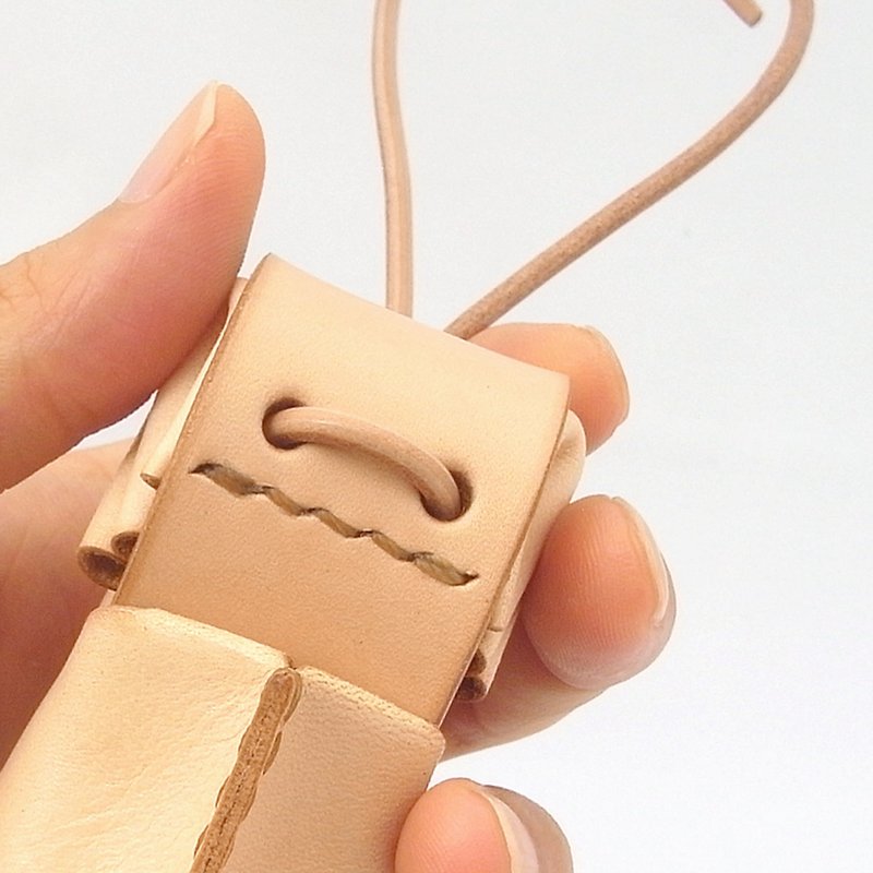 植鞣皮革丨零钱包与小物收纳夹【ham/はむ】手缝制、手作 - 零钱包 - 真皮 咖啡色