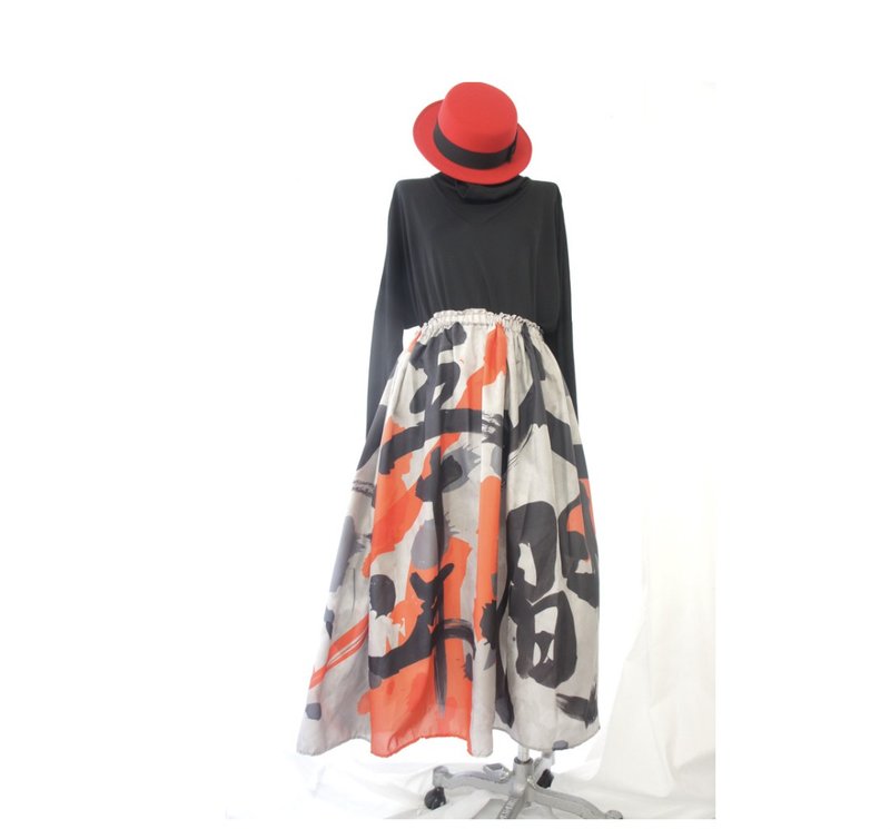 本能寺的觉悟裙 - 裙子 - 聚酯纤维 黑色