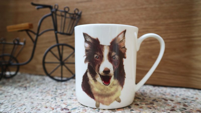 买二送一  骨瓷马克杯- 蝴蝶犬 - 咖啡杯/马克杯 - 瓷 白色