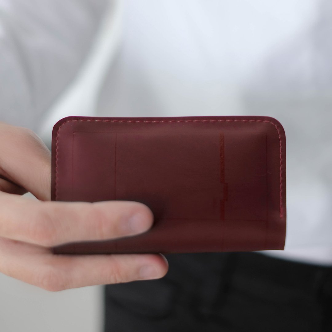 HUB Card holder -RED WINE - 皮夹/钱包 - 乳胶 红色