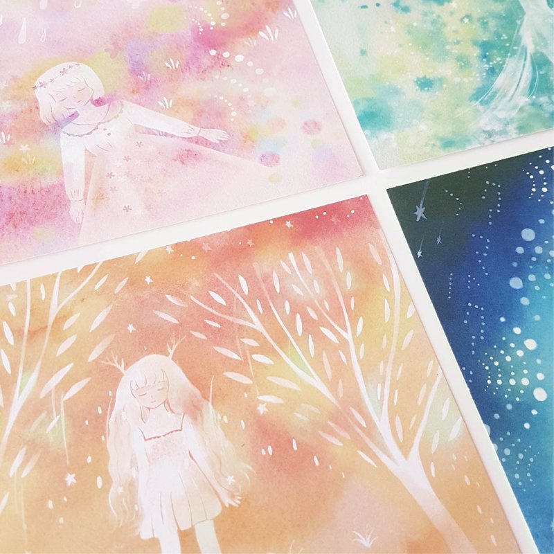售完展示 梦间展 明信片组 4入 - 卡片/明信片 - 纸 多色