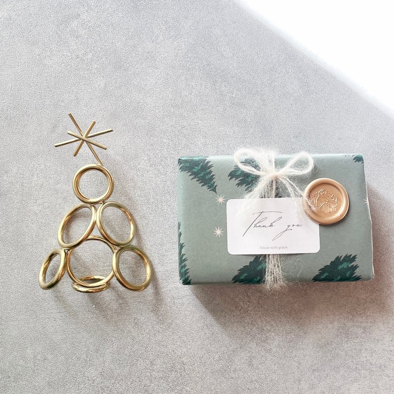 Ring 黄铜戒指造型 桌面圣诞树 - 摆饰 - 铜/黄铜 金色