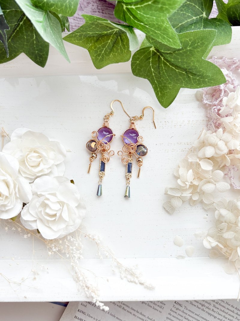 空夜絮语 - 耳环/耳夹 - 其他材质 金色