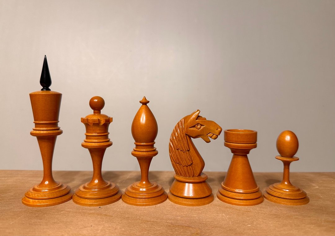 苏联/俄罗斯西洋棋套装 1925-1930（复制品）变体 - 桌游/玩具 - 木头 黑色