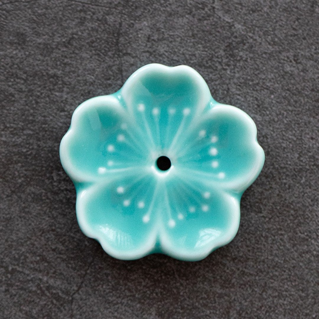 diseno Living 陶瓷线香香座 - 樱花型 湖水蓝色 - 香薰/精油/线香 - 其他材质 蓝色
