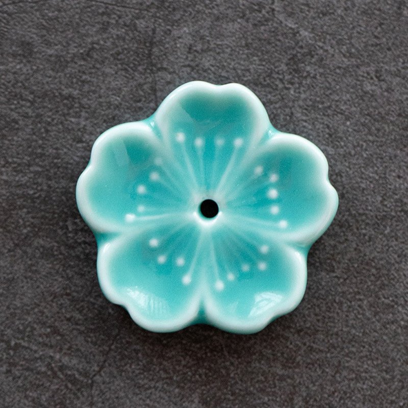 diseno Living 陶瓷线香香座 - 樱花型 湖水蓝色 - 香薰/精油/线香 - 其他材质 蓝色