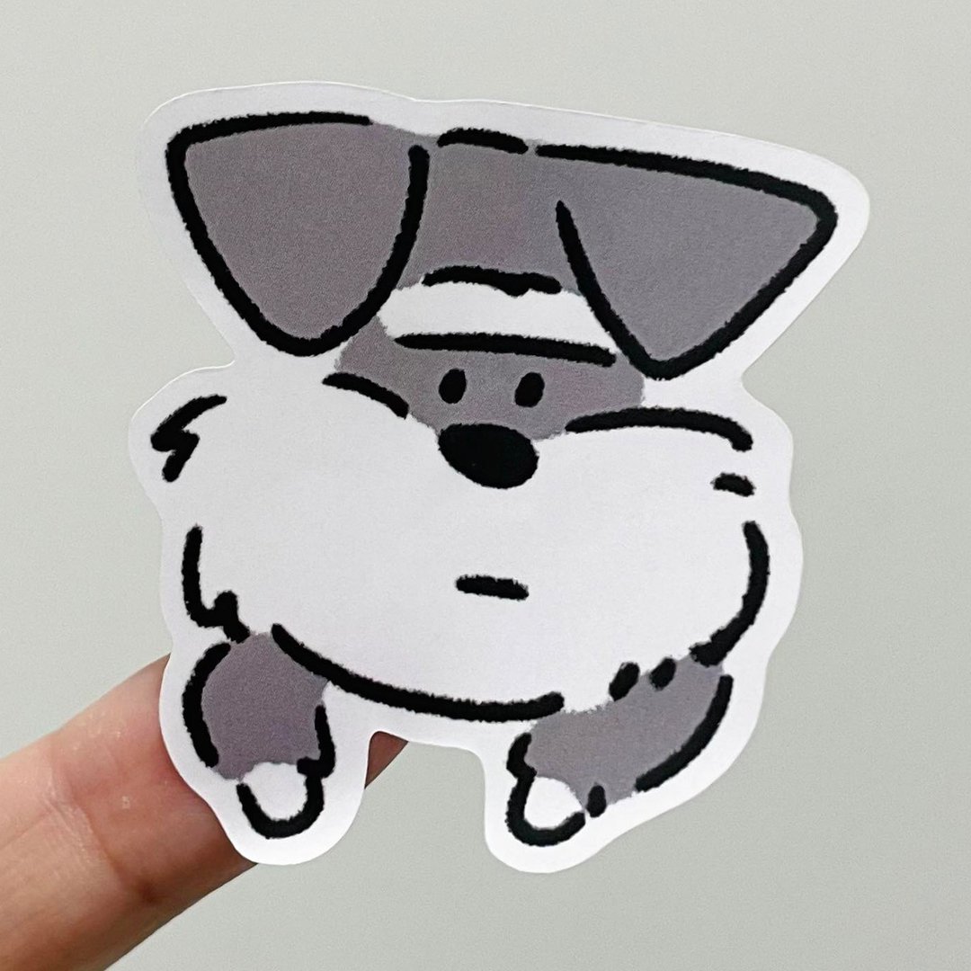 狗狗贴纸・雪纳瑞│另有柴犬款式 - 贴纸 - 纸 灰色