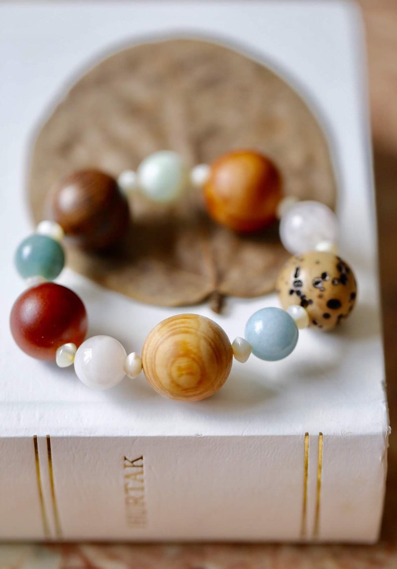 ||菩提心|| 千眼菩提系列。崖柏/摩根石/血龙木/鸡翅木/母贝 快速 - 手链/手环 - 木头 多色