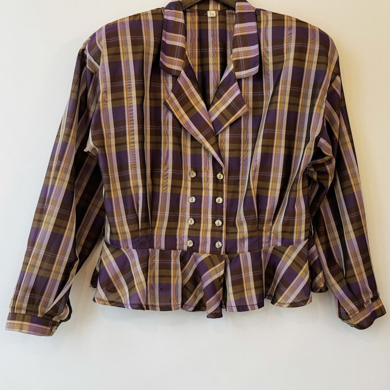 格仔西装外套 - 男装西装外套 - 其他人造纤维 紫色