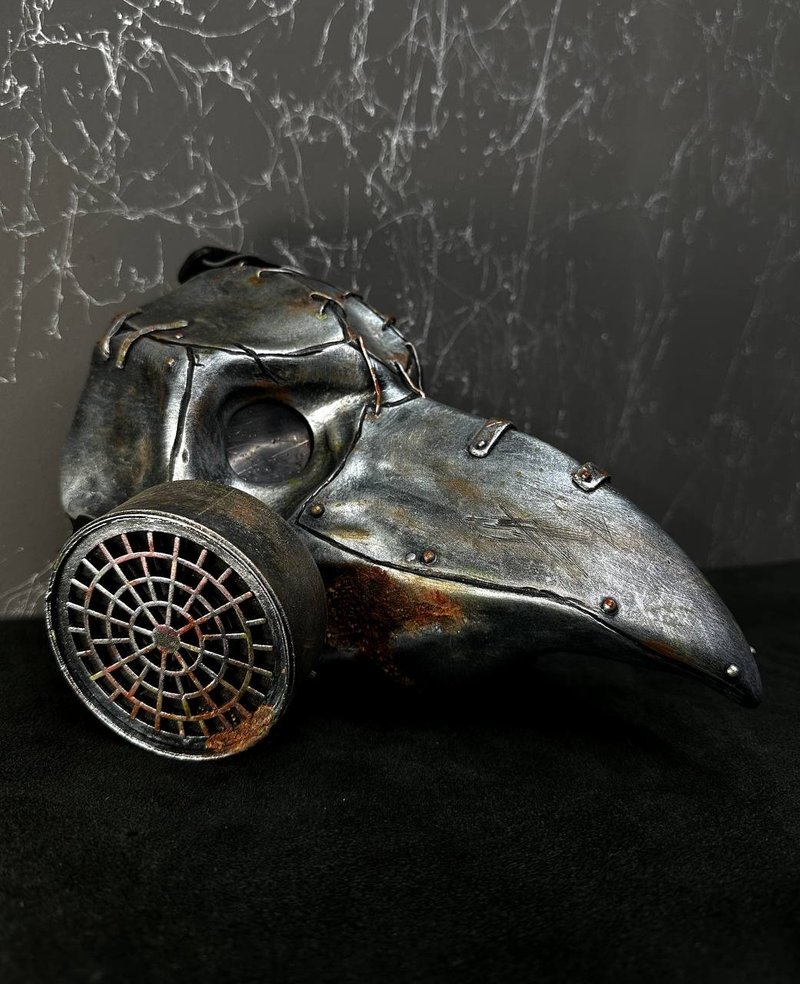 瘟疫医生赛博朋克面具  后启示录时期的瘟疫面具cosplay - 口罩 - 树脂 银色