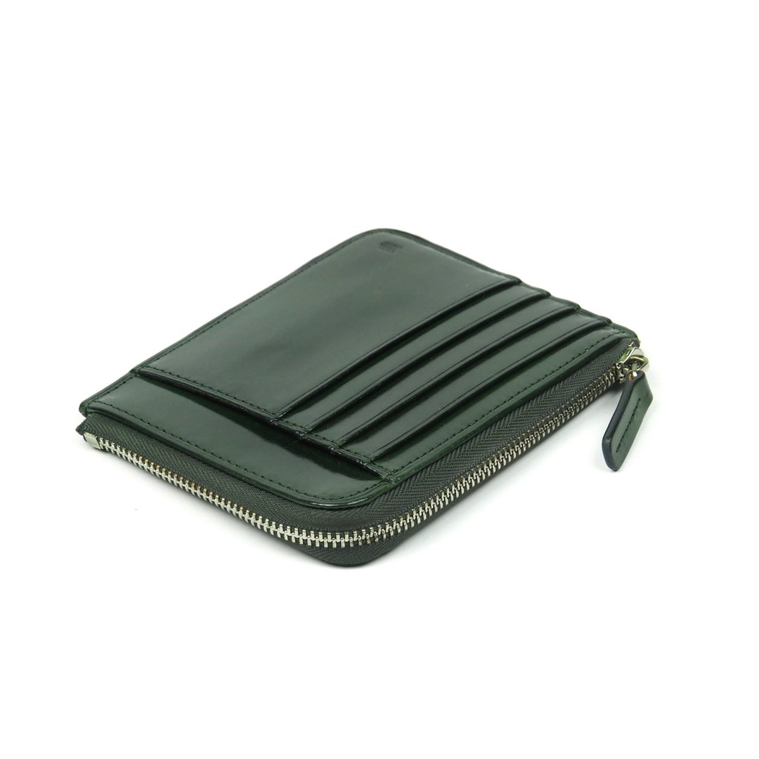 Card zip purse /Moss GREEN - 皮夹/钱包 - 真皮 绿色