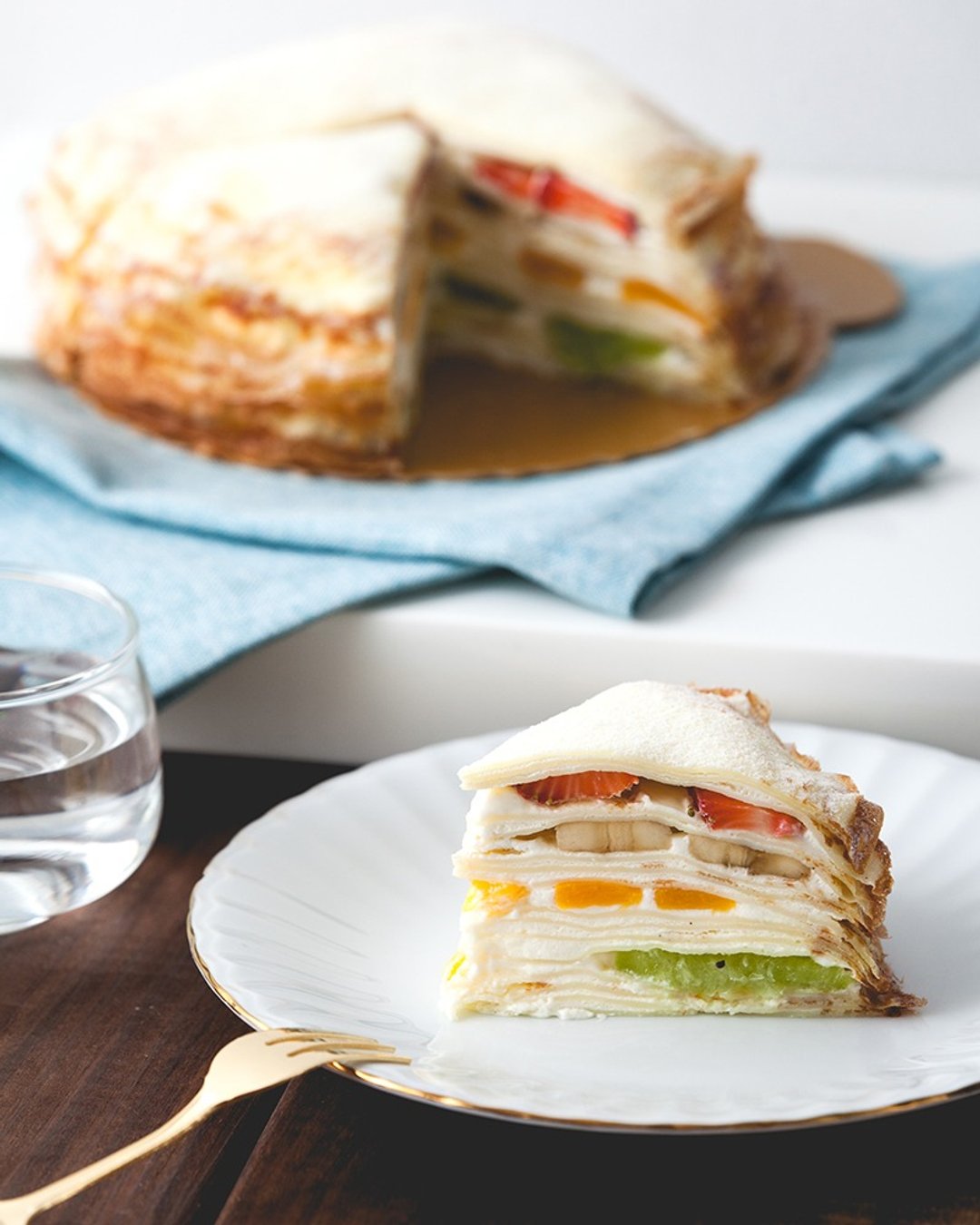 综合水果千层蛋糕#新鲜水果#生日蛋糕 - 蛋糕/甜点 - 新鲜食材 红色