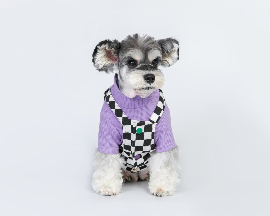 狗狗衣服猫背心棋盘格宠物背带服 - 衣/帽 - 其他材质 白色