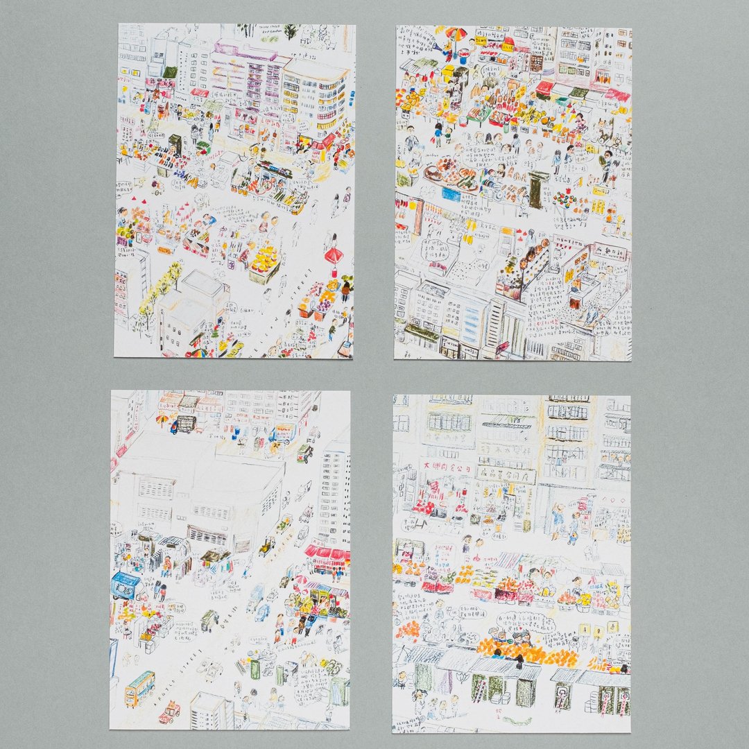 【旺角街市清明上河图】明信片 - 就系香港 X 猫珊 - 海报/装饰画/版画 - 纸 
