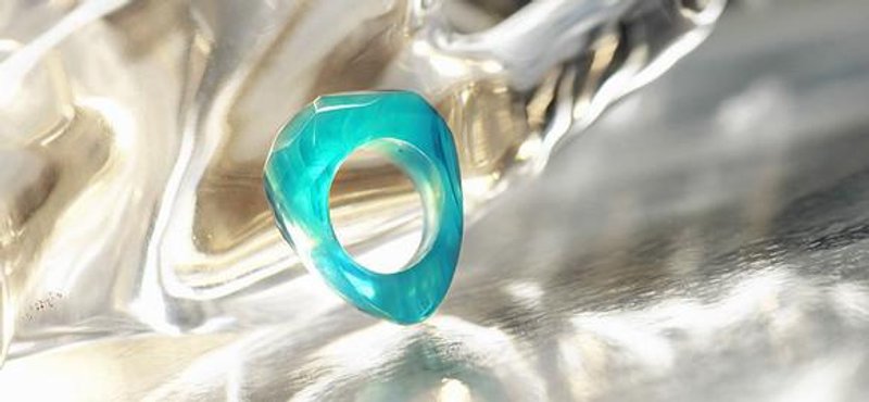 BLUE ICE RING - 戒指 - 其他金属 
