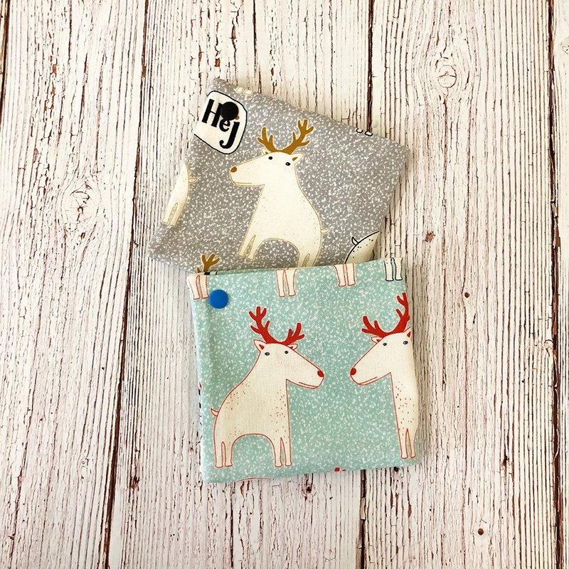 口罩手工收纳包 卫生棉包-鹿 - 化妆包/杂物包 - 棉．麻 灰色