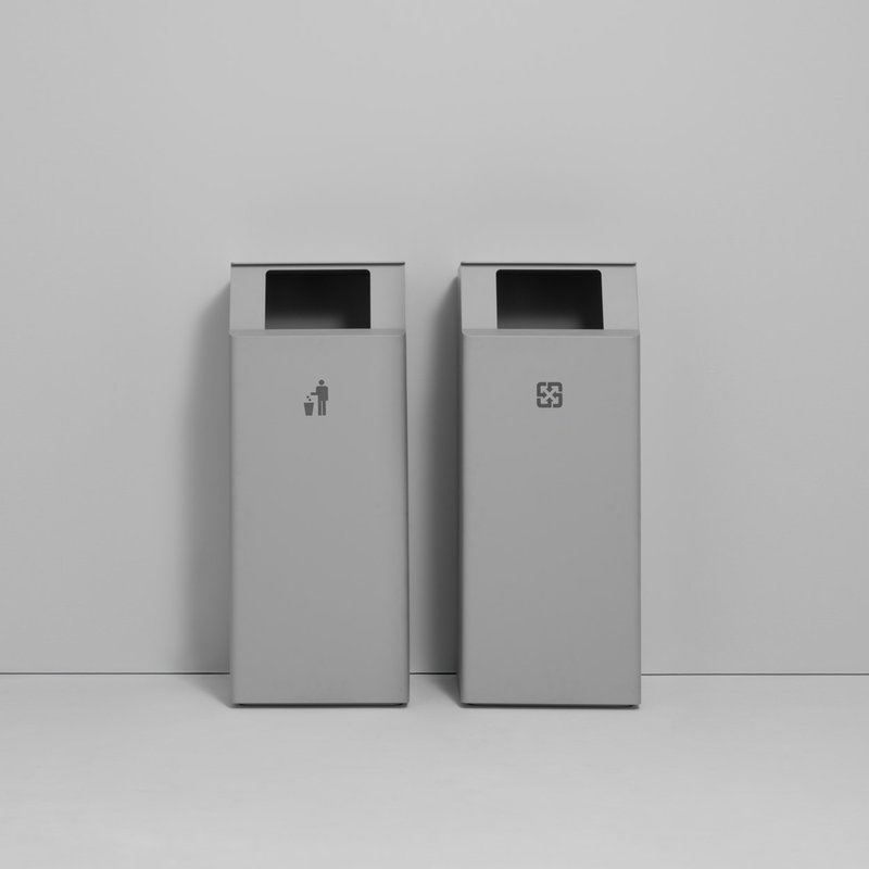 SQUARE 方形公共垃圾桶 - 垃圾桶 - 其他金属 灰色